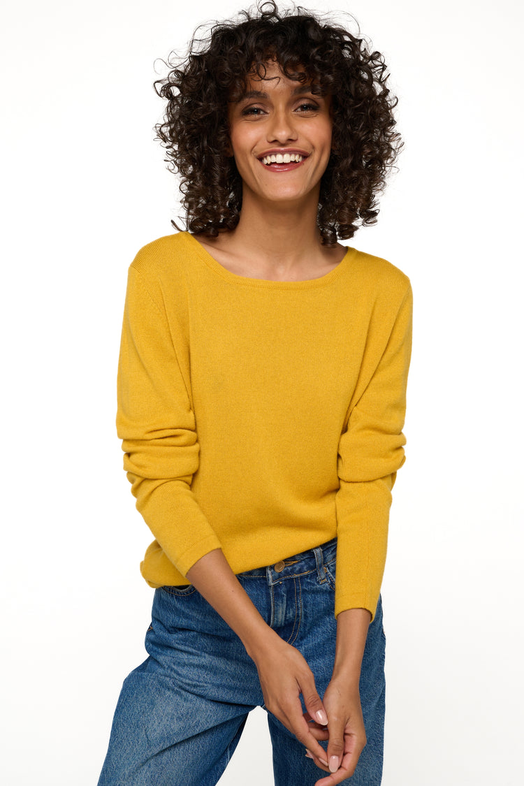 Solange in cashmere for women - View 1 - mustard - Mahogany