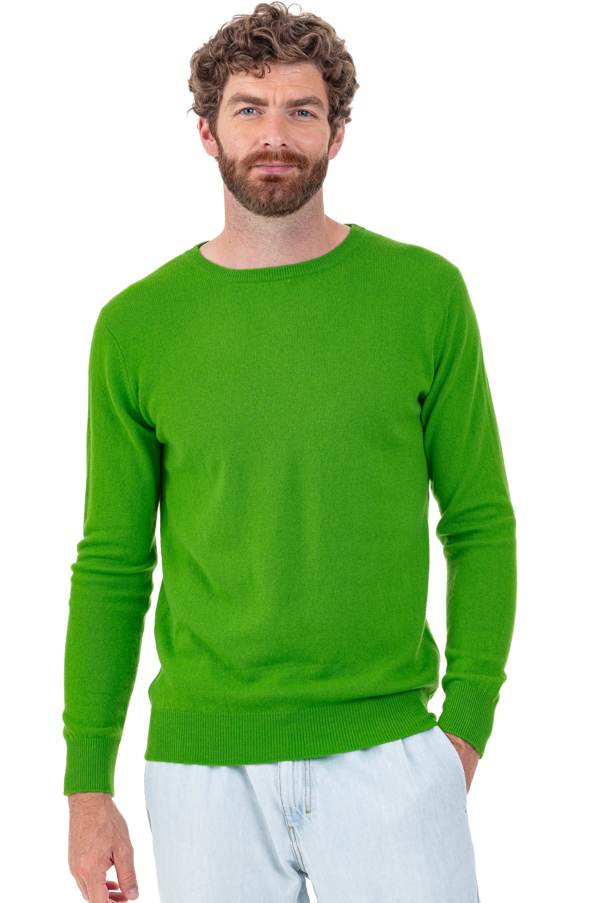 Tao in men's cashmere - flash green - Mahogany