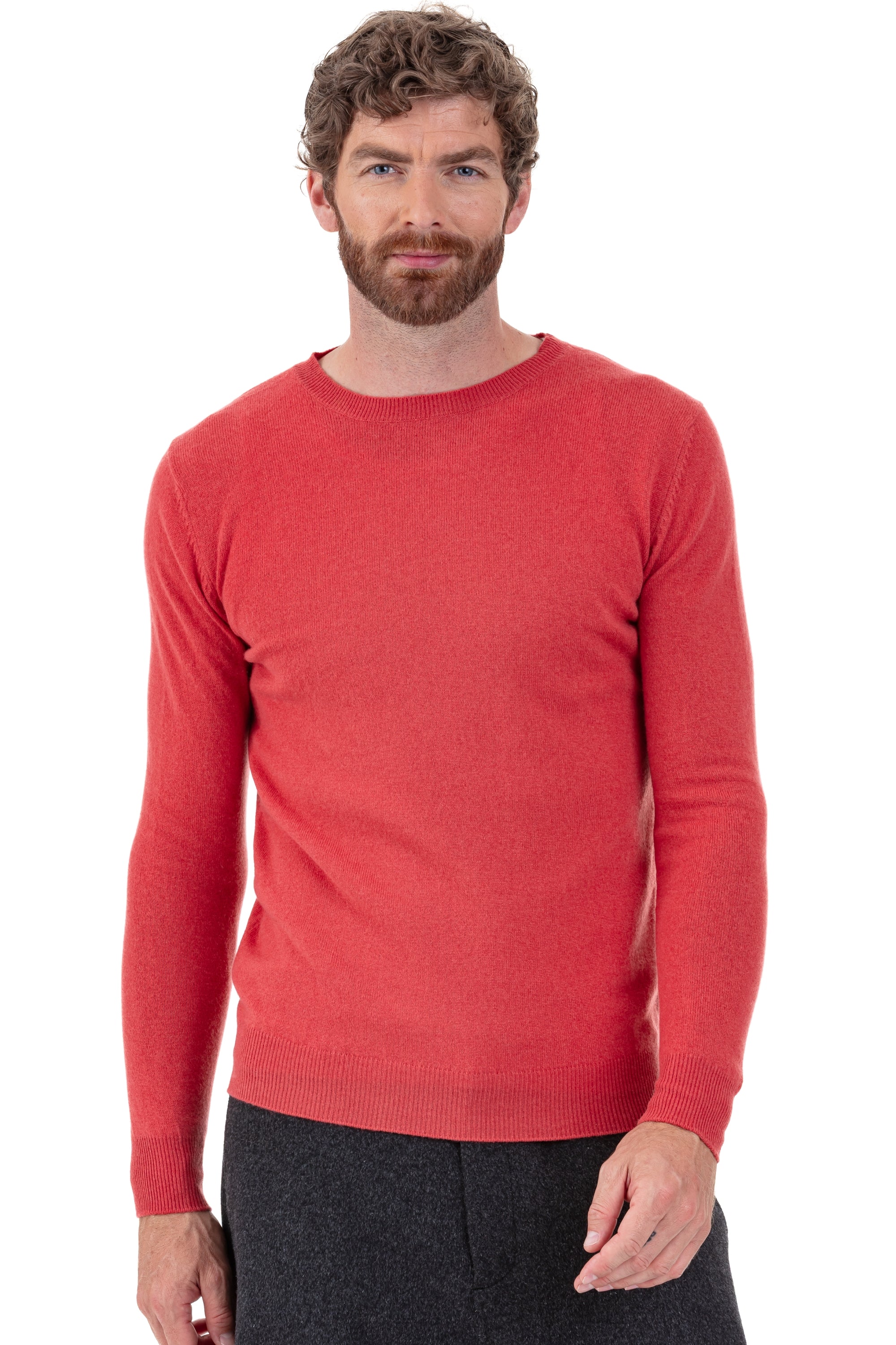 Tao in men's cashmere - quite coral - Mahogany