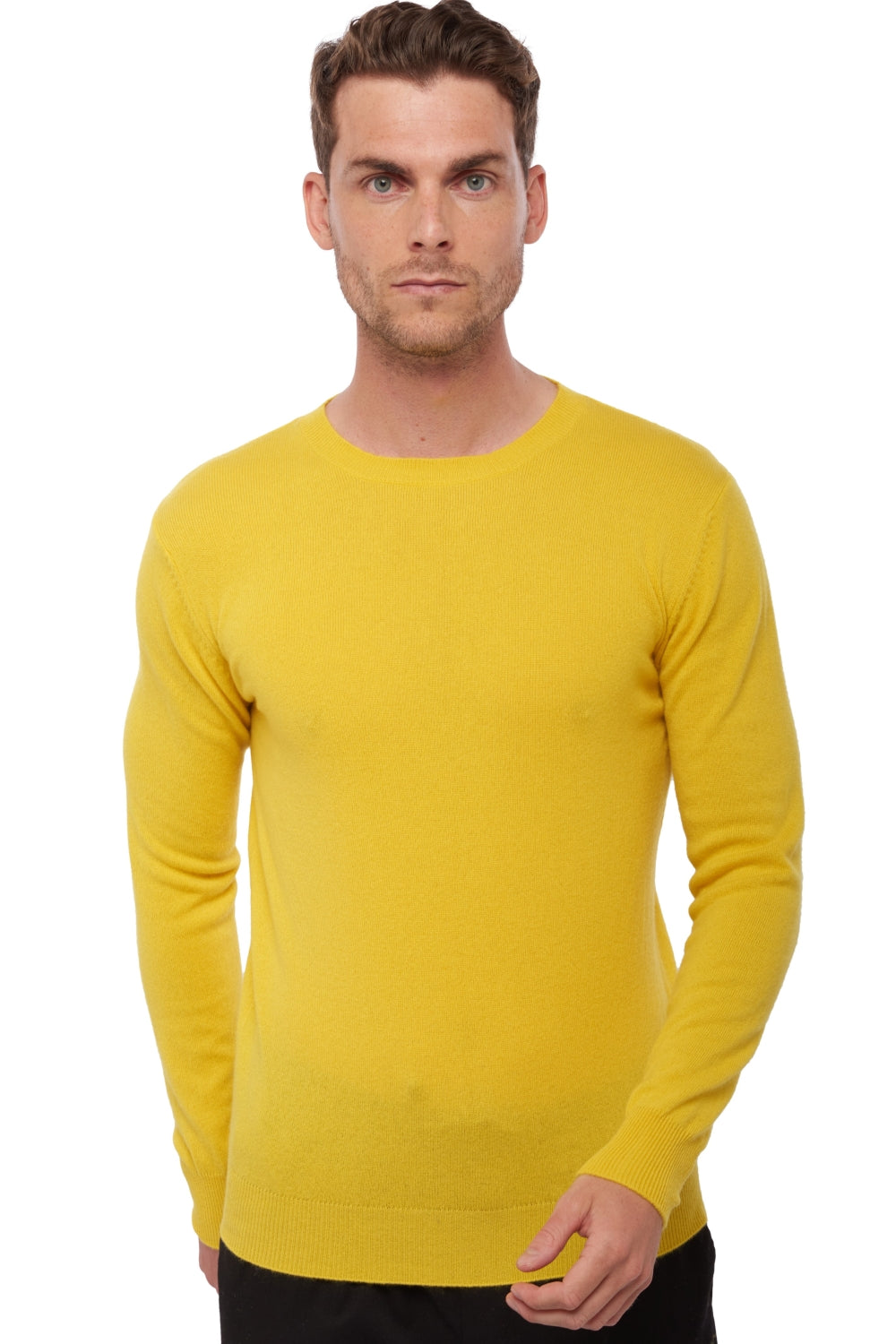 Tao in men's cashmere - sunny yellow - Mahogany