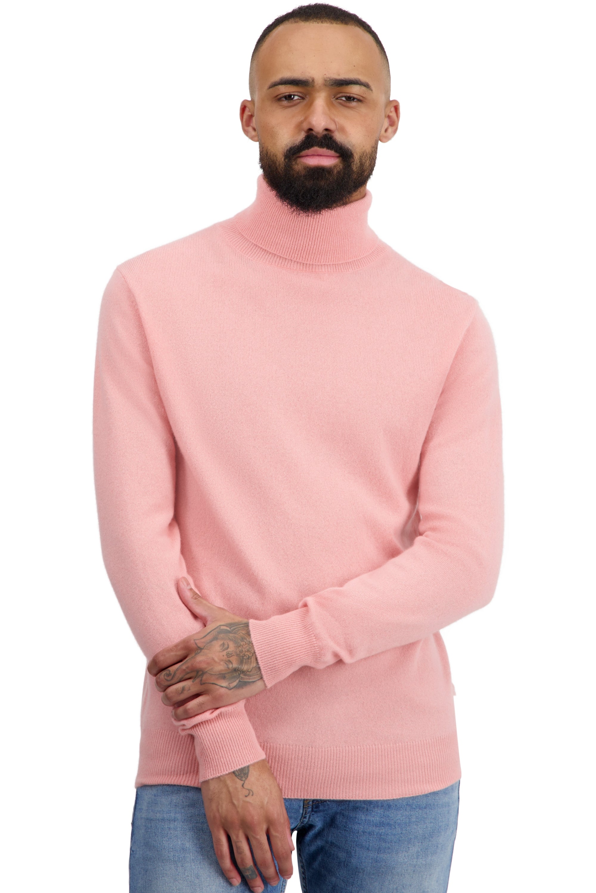 Tarry men's cashmere jumper - tea rose - Mahogany