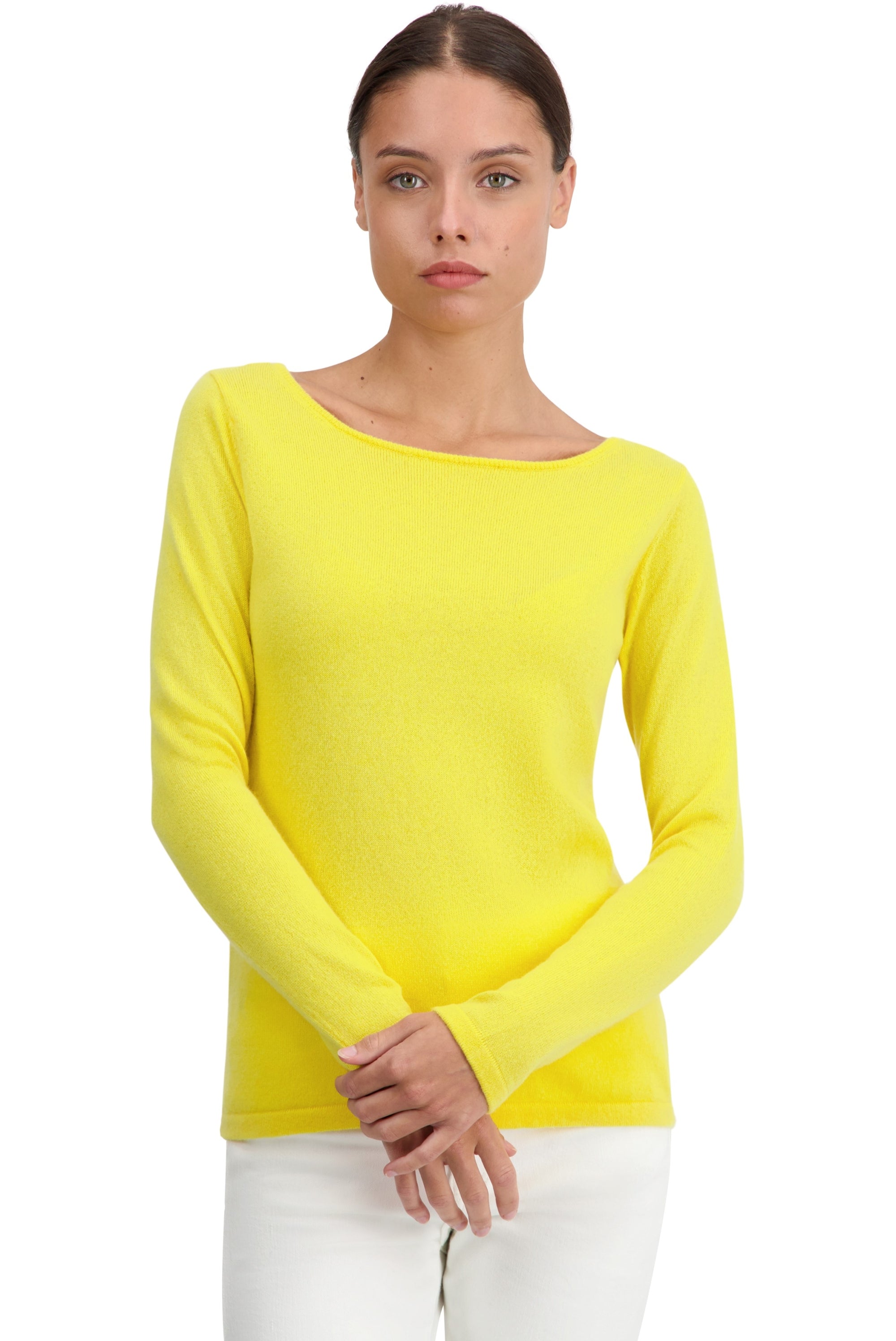Tennessy women's cashmere jumper - daffodil - Mahogany