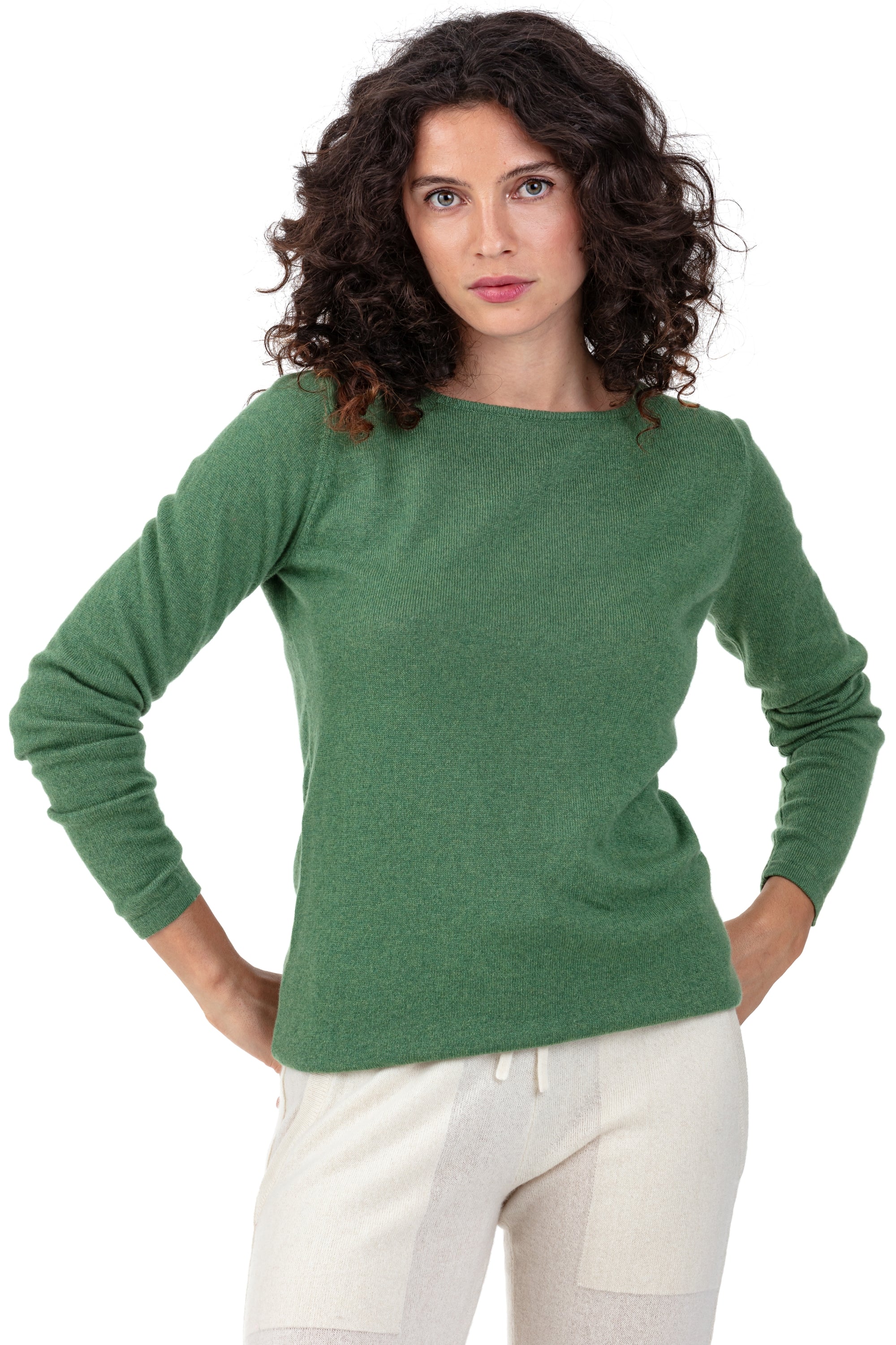 Tennessy women's cashmere jumper - foliage - Mahogany