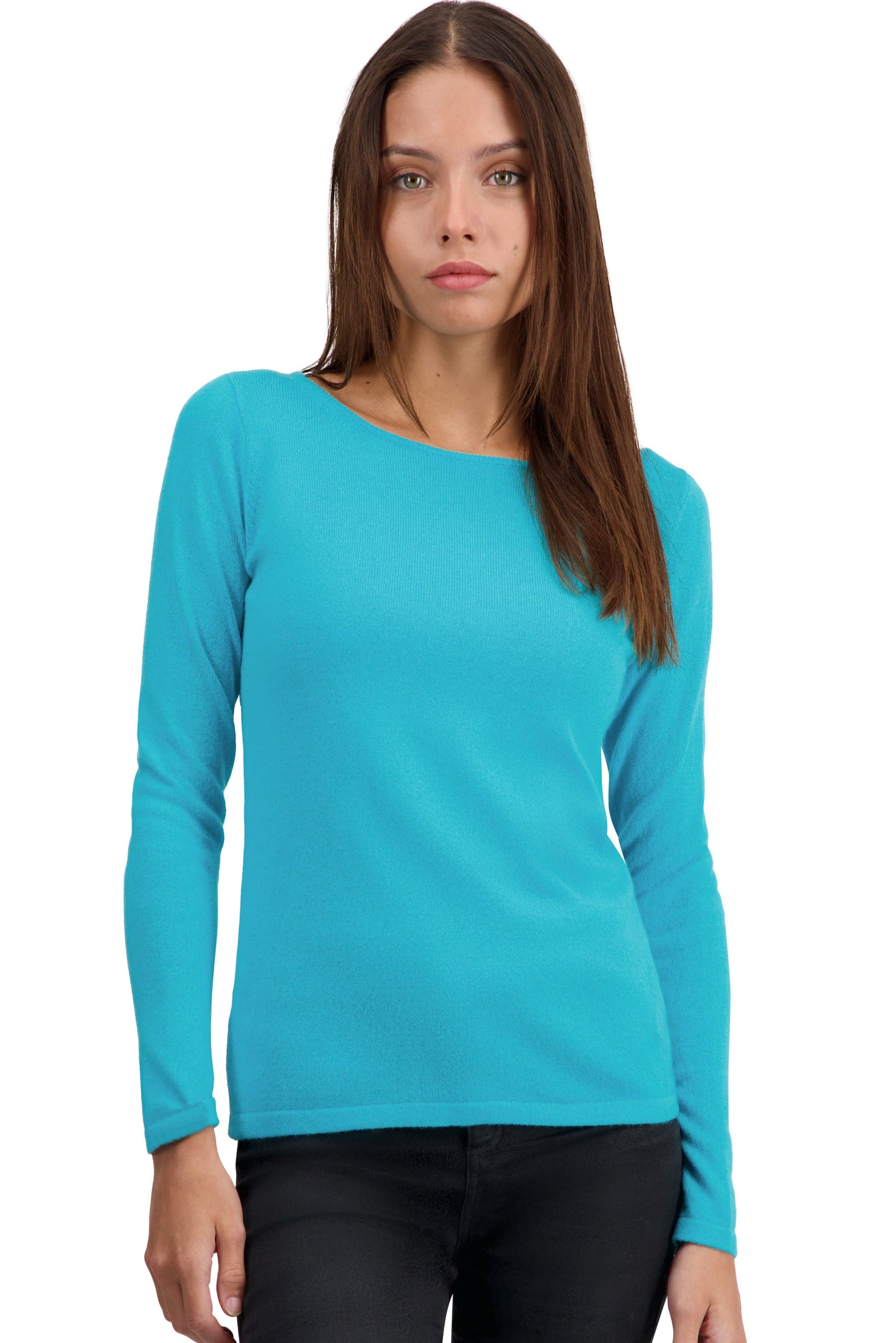 Tennessy women's cashmere jumper - kingfisher - Mahogany