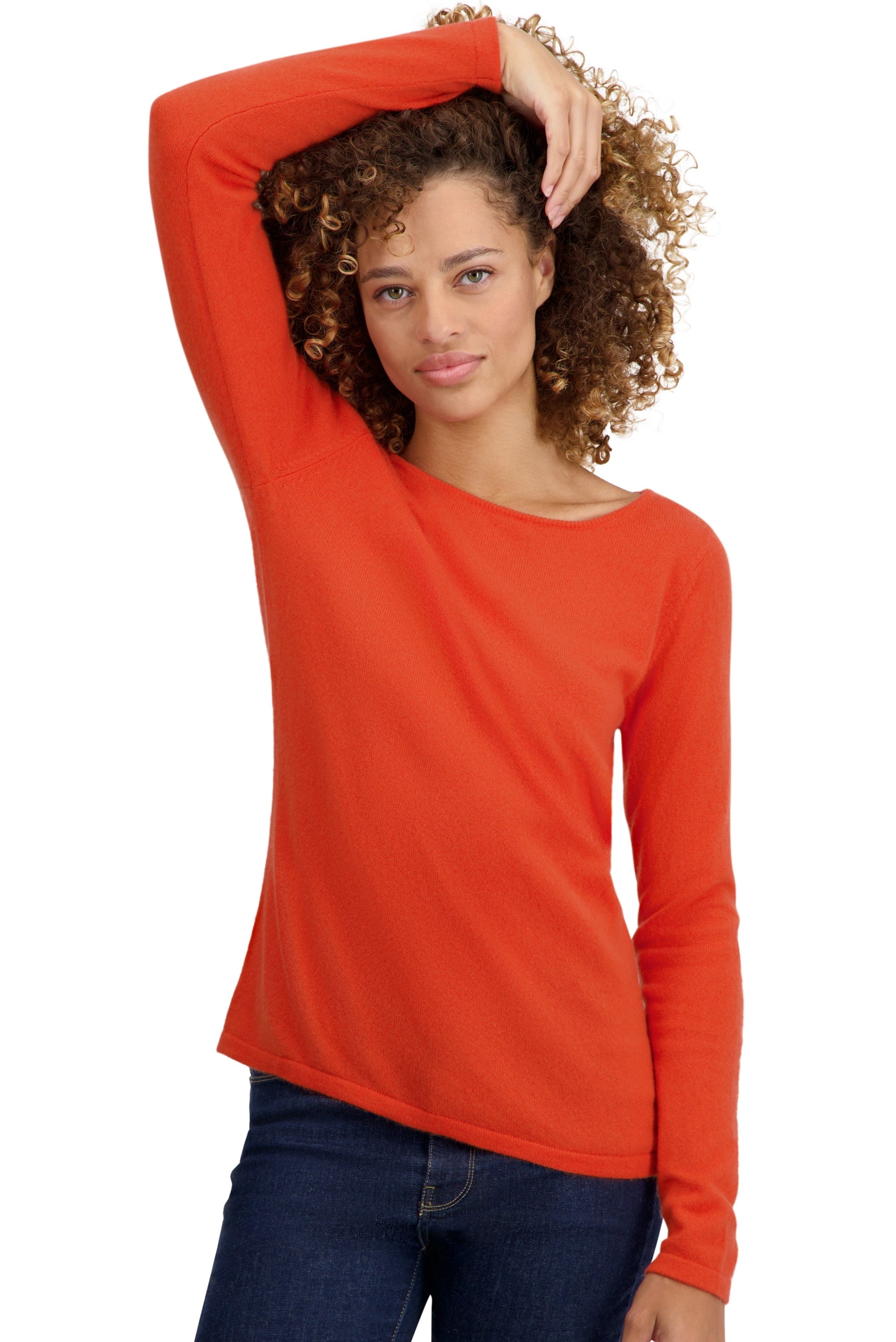 Tennessy women's cashmere jumper - satsuma - Mahogany