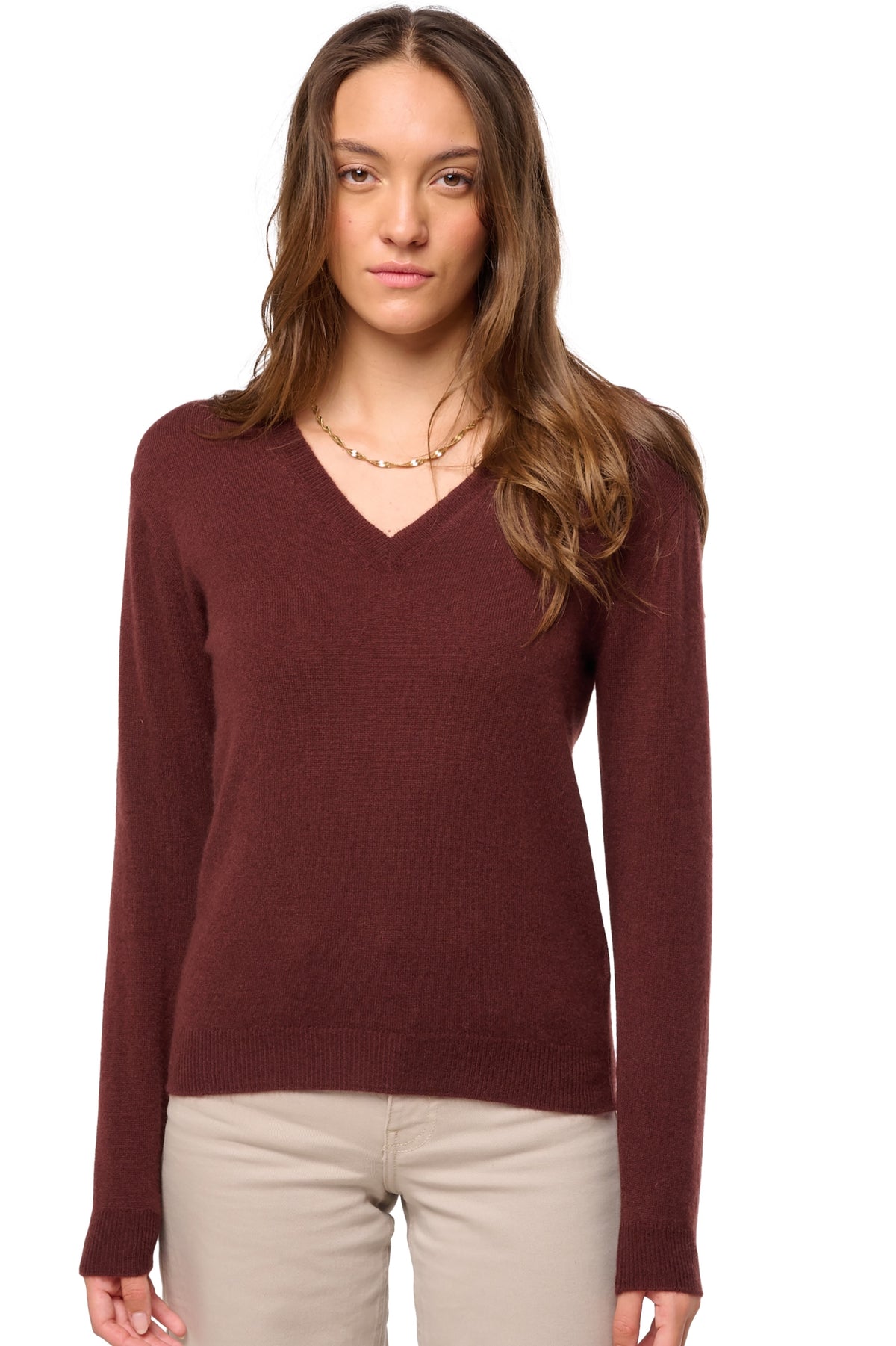 Tessa in cashmere for women - cinnabar - Mahogany
