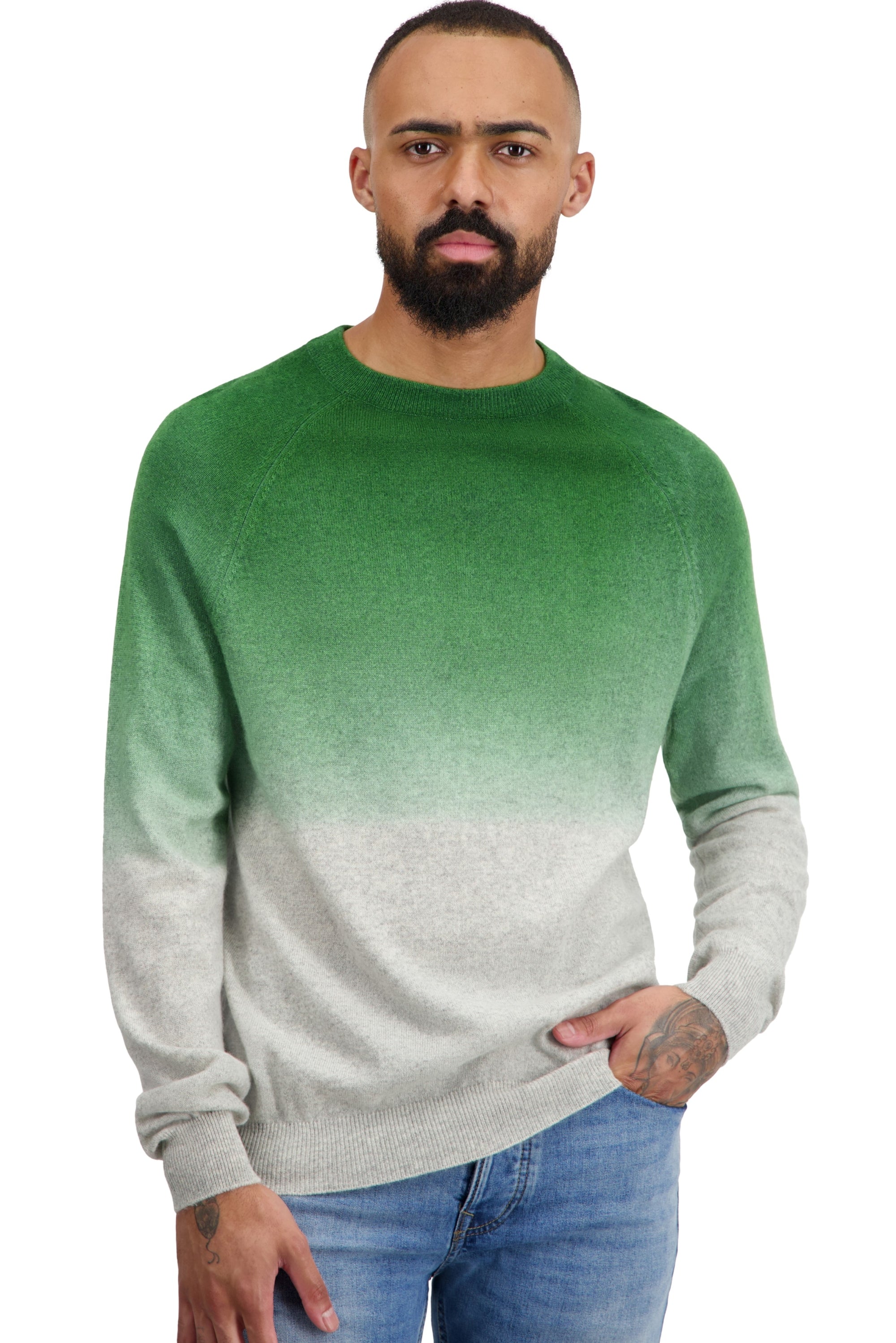 Cashmere jumper, 100% Cashmere, men, round neck, relaxed fit, long sleeves, tie and dye, standard / 2 and 4 ply, plain knit, Mahogany