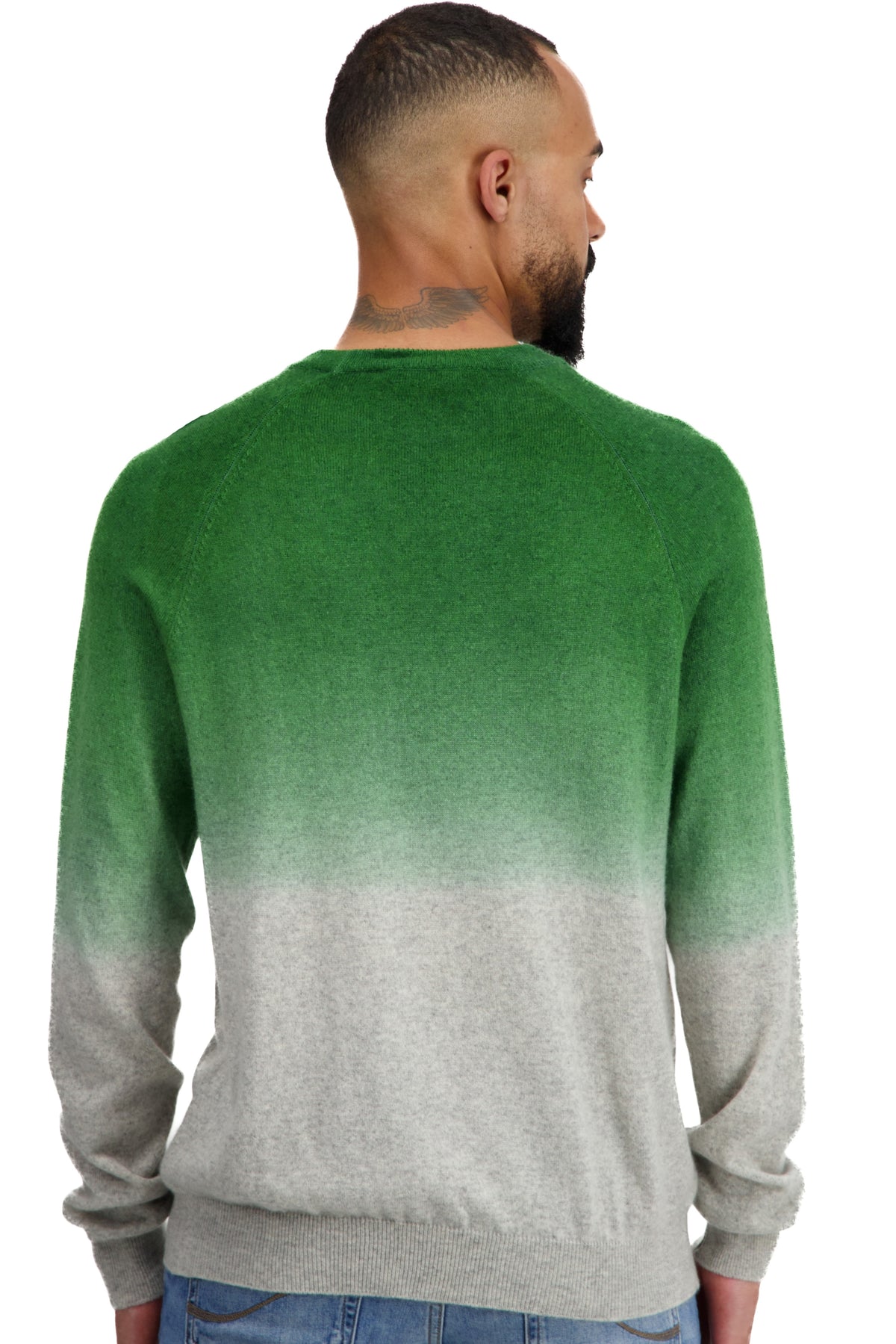 Ticino en cachemire homme - Vue 2 - flanelle chiné / basil - Mahogany