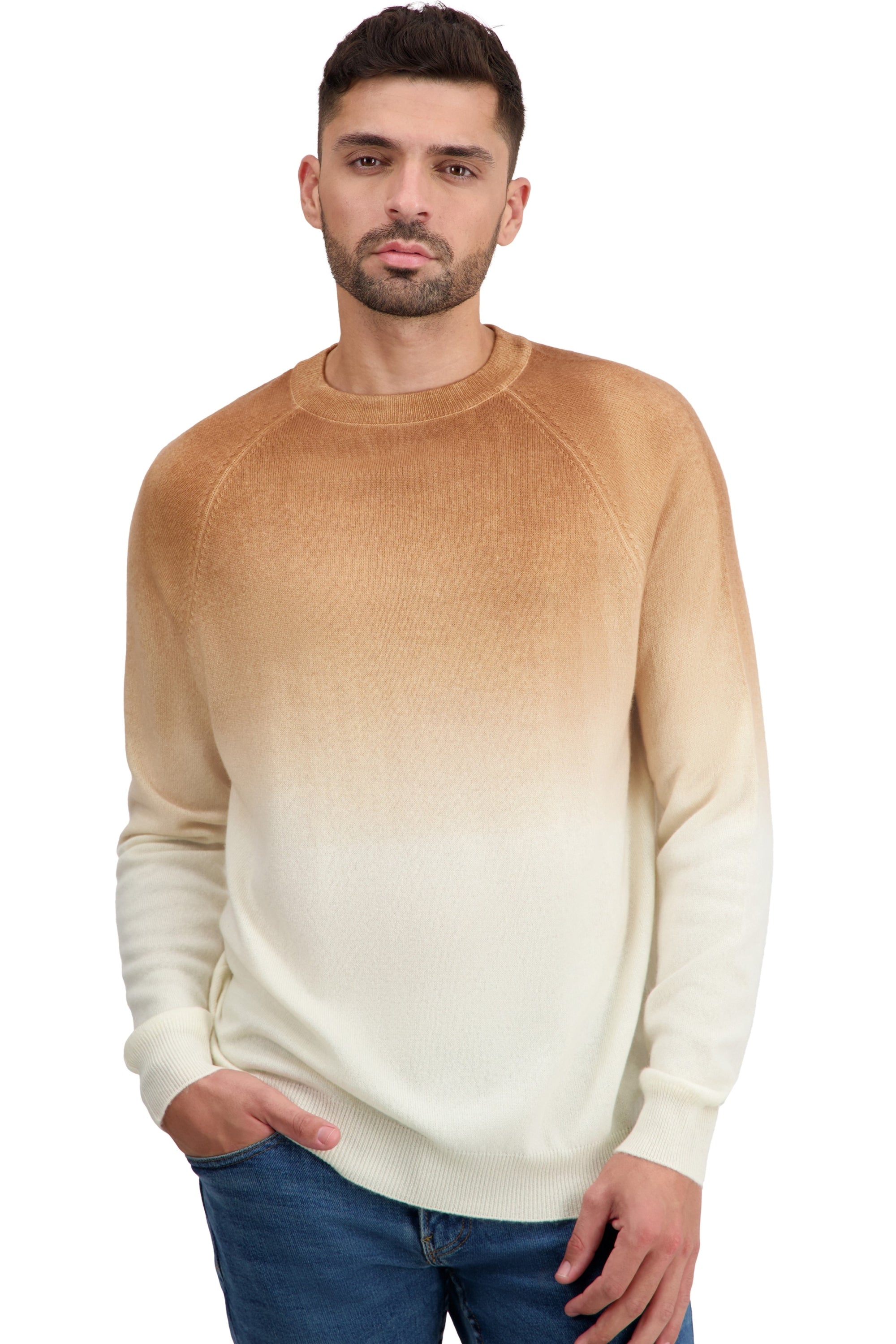 Ticino in cashmere for men - natural écru / camel - Mahogany