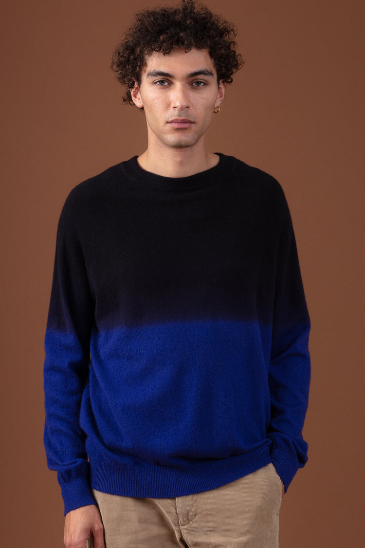 Ticino in cashmere for men - black / ultra marine - Mahogany