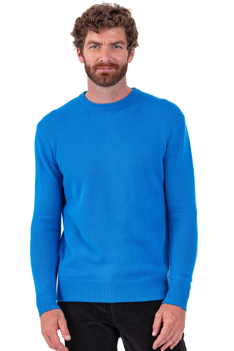 Cashmere jumper, 100% cashmere, men, crew neck, straight cut, long sleeves, regular / 2 and 4 ply, standard knit, Mahogany