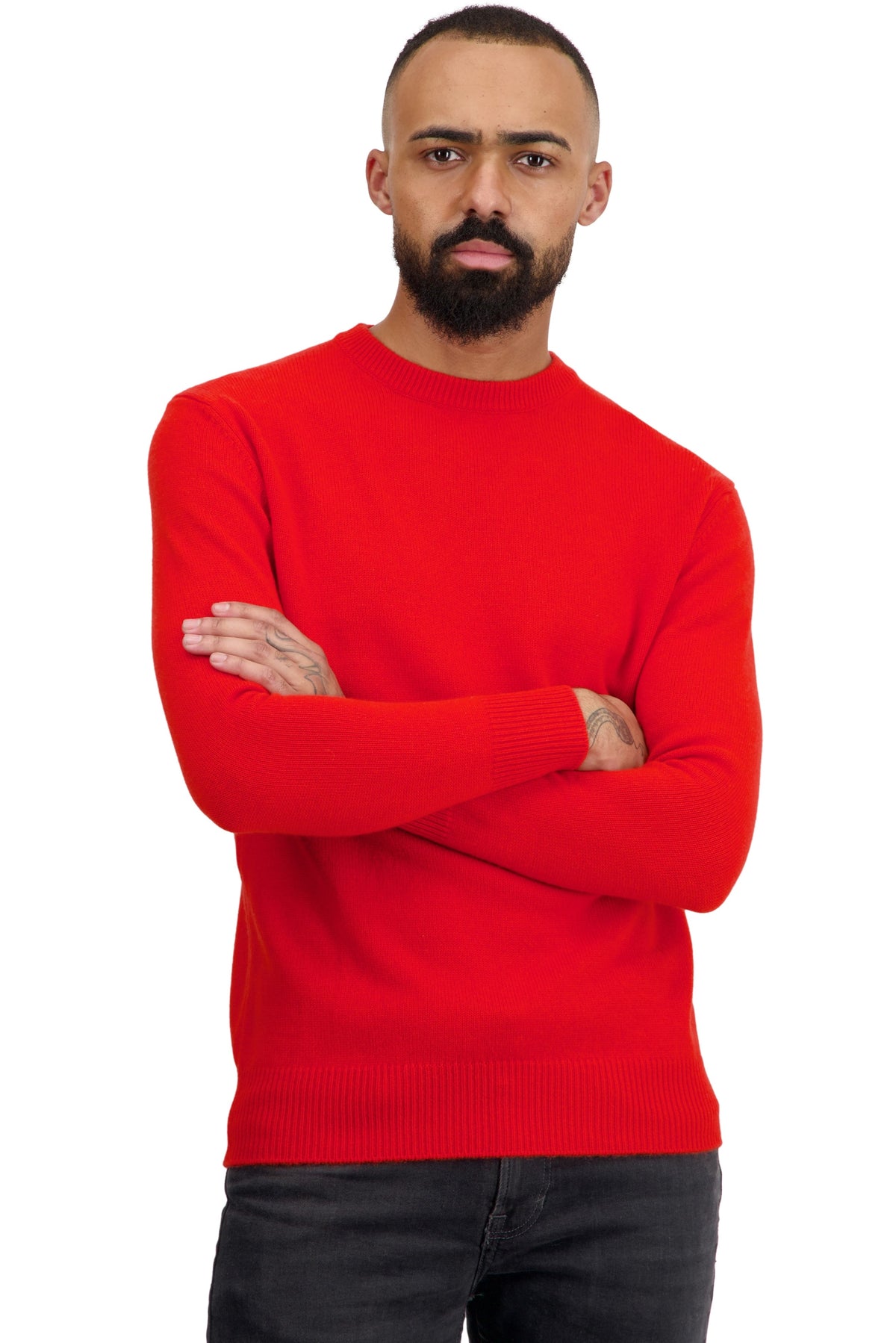Touraine men's cashmere jumper - tomato - Mahogany