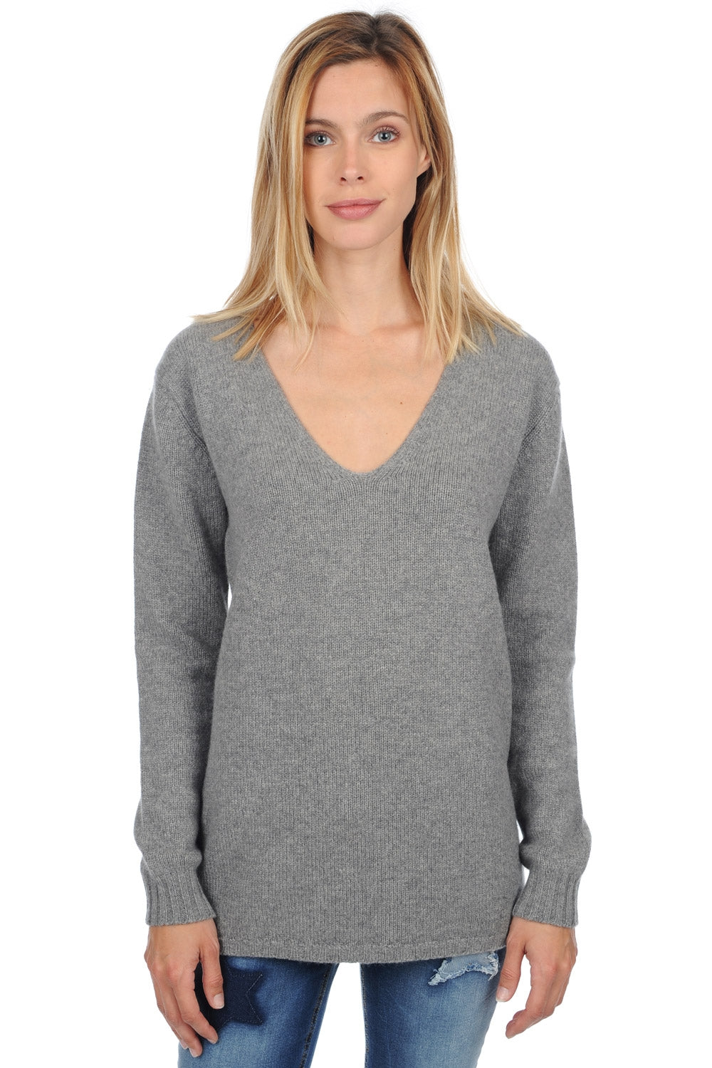 Vanessa women's cashmere - marl grey - Mahogany
