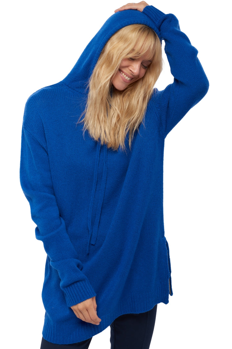 Yak jumper, 100% Yak, women, hood, relaxed fit, long sleeves, regular / 2 and 4 ply, regular knit, Mahogany