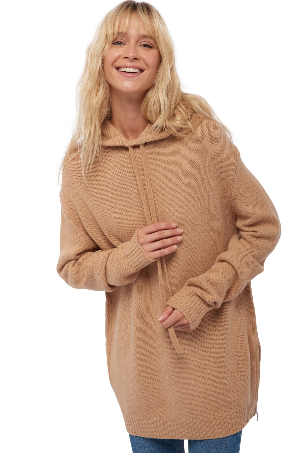Veria in yak for women - camello - Mahogany