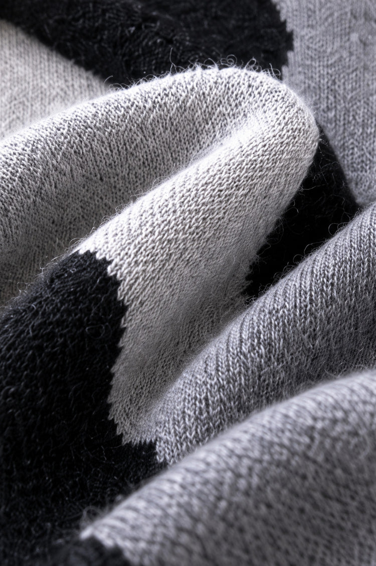 Wilfried in cashmere and cotton for men - View 1 - black / heather grey / foggy - Mahogany