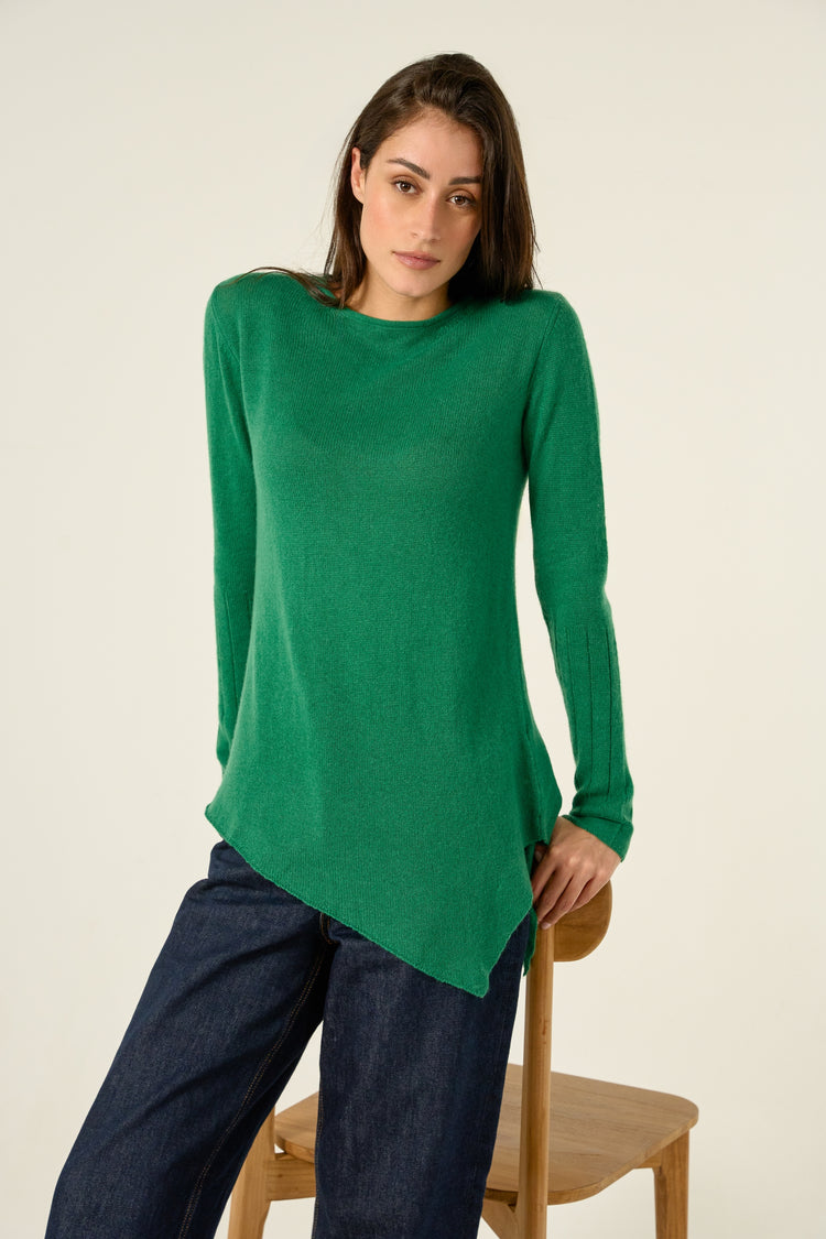 Zaia women's cashmere - English green - Mahogany