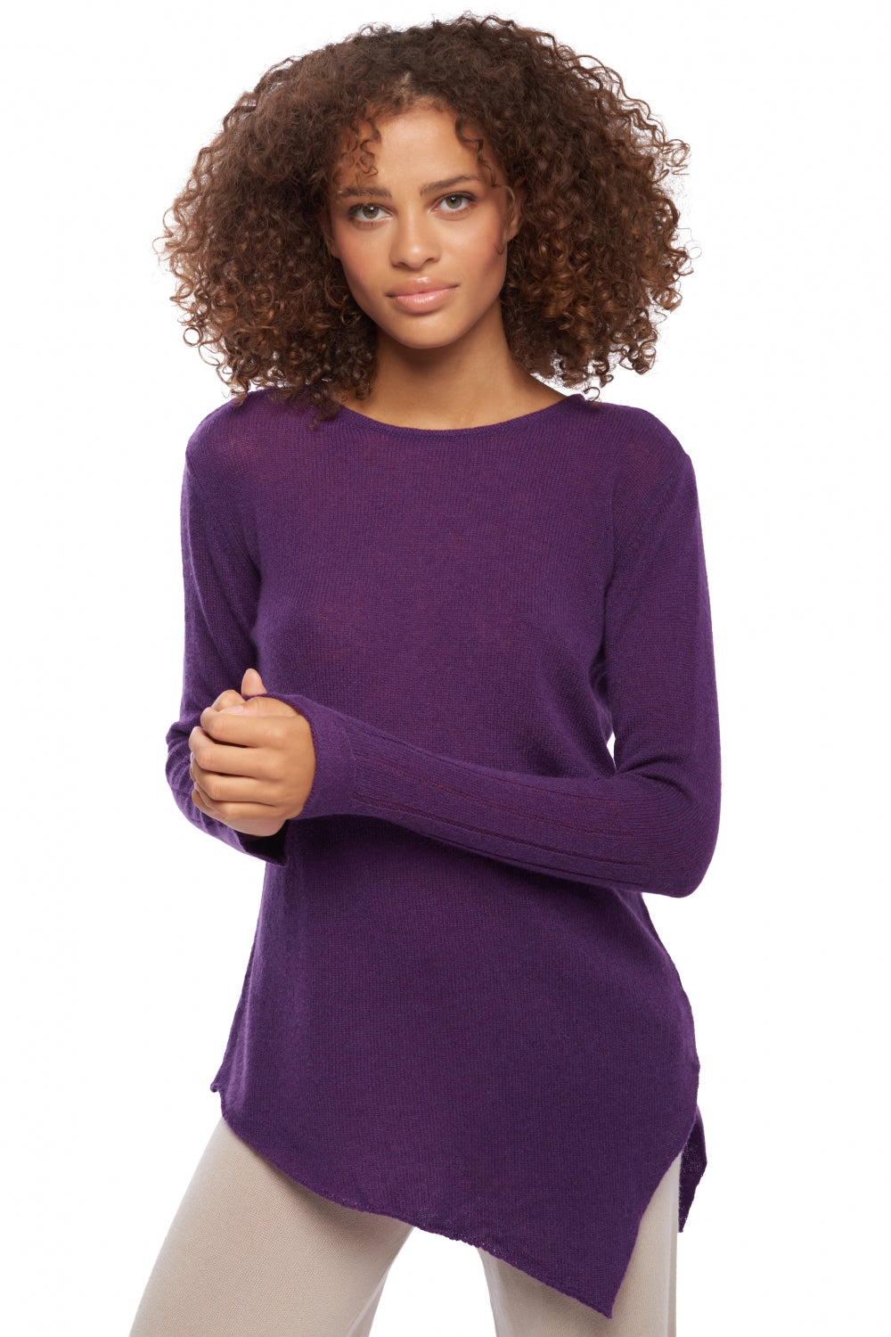 Zaia women's cashmere - vivid violet - Mahogany