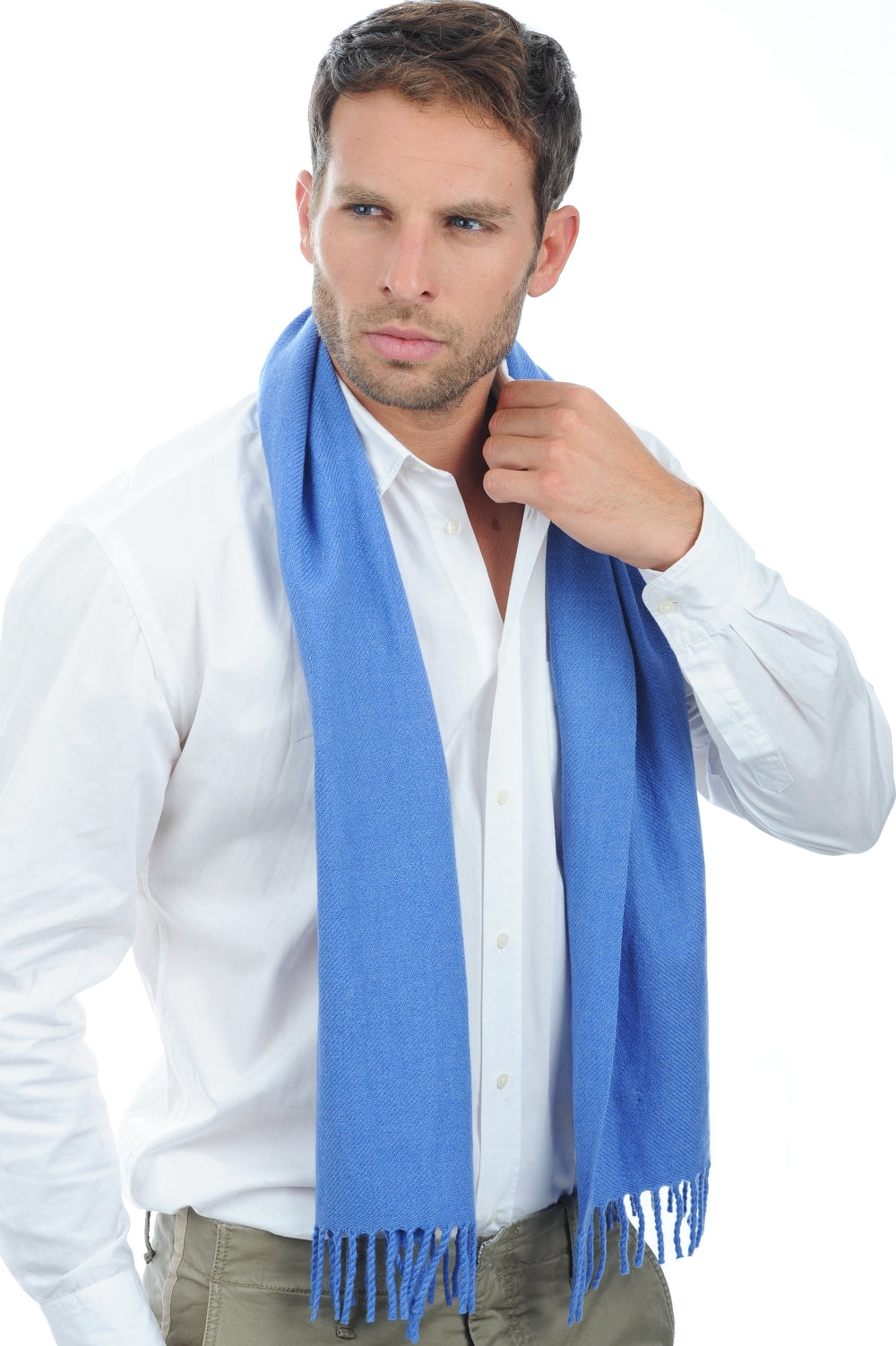Zak170 in mixed cashmere - marl blue - Mahogany