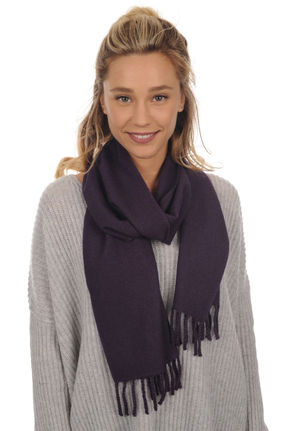 Zak170 in mixed cashmere - mulberry - Mahogany