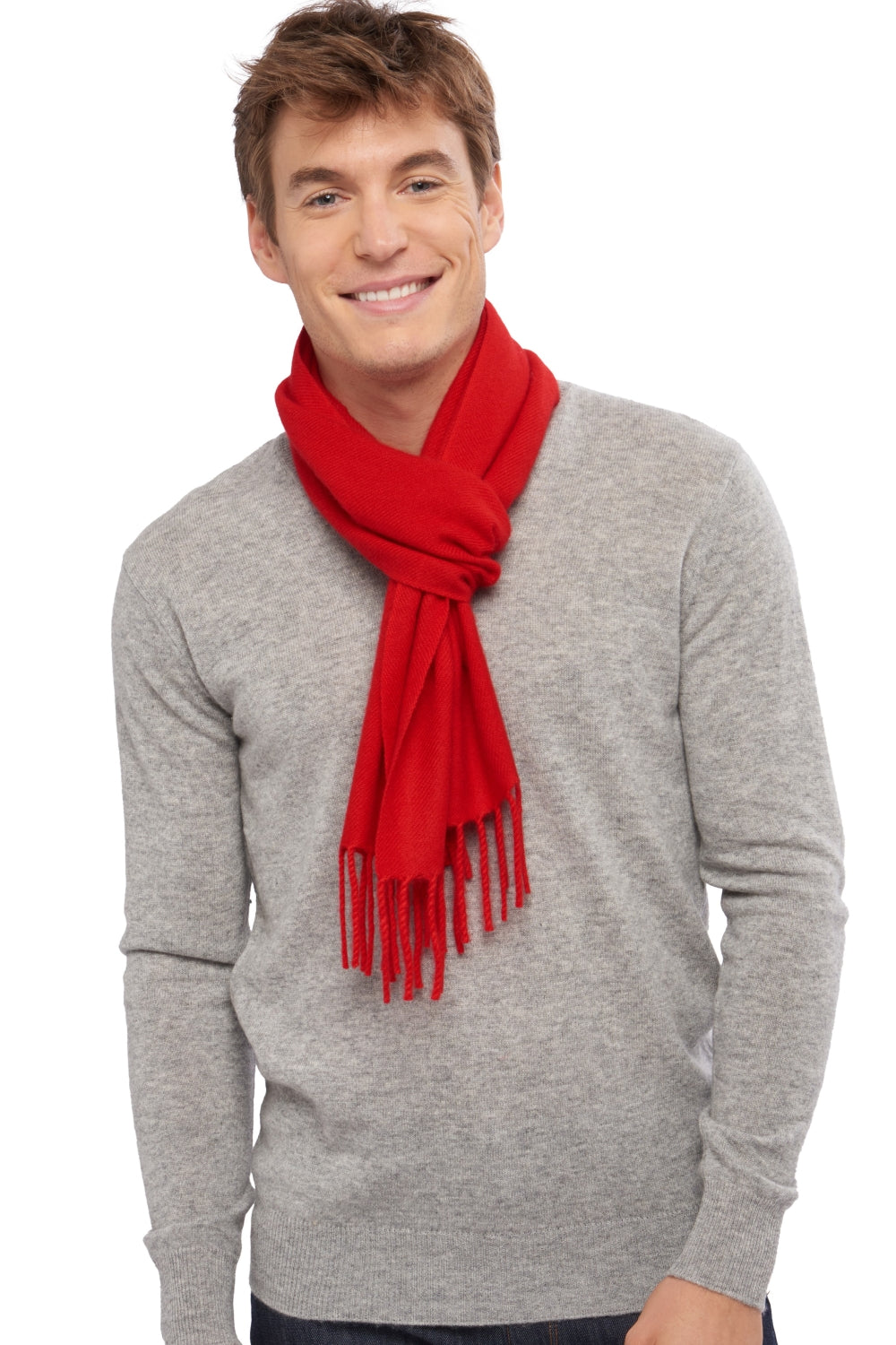 Zak170 in mixed cashmere - true red - Mahogany