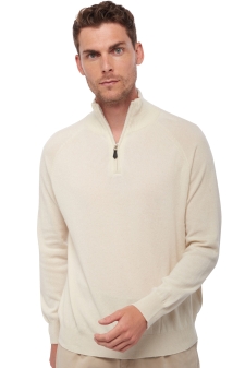 Cashmere  men polo style sweaters natural vez