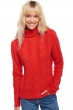 Cashmere ladies roll neck blanche rouge s