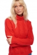 Cashmere ladies roll neck blanche rouge xs