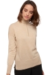 Cashmere ladies roll neck wallaby natural beige m