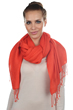 Cashmere ladies shawls diamant orange com 201 cm x 71 cm