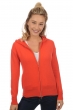 Cashmere ladies zip hood louanne coral xs