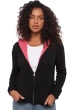 Cashmere ladies zip hood wiwi black shocking pink m