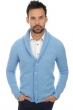 Cashmere men chunky sweater jovan azur blue chine xs