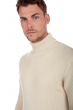 Cashmere men polo style sweaters artemi natural ecru s