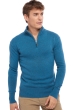 Cashmere men polo style sweaters donovan manor blue m