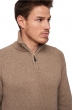 Cashmere men polo style sweaters donovan natural brown 2xl