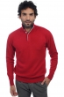 Cashmere men polo style sweaters gauvain blood red flanelle chine 2xl