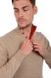 Cashmere men polo style sweaters gauvain natural brown paprika 2xl