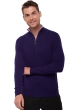 Cashmere men polo style sweaters henri deep purple lilas xl