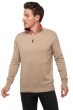 Cashmere men polo style sweaters henri natural brown paprika s