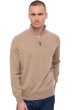 Cashmere men polo style sweaters natural vez natural brown 2xl
