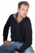Cashmere men polo style sweaters olivier black grey marl xl