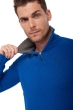 Cashmere men polo style sweaters olivier lapis blue dove chine 2xl