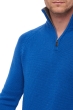 Cashmere men polo style sweaters olivier lapis blue dove chine 2xl