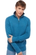 Cashmere men polo style sweaters olivier manor blue dress blue l