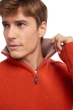 Cashmere men polo style sweaters olivier paprika toast s
