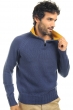 Cashmere men polo style sweaters olivier twilight blue mustard s