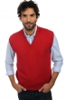 Cashmere men waistcoat sleeveless sweaters balthazar blood red xs