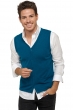 Cashmere men waistcoat sleeveless sweaters basile canard blue 4xl