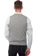 Cashmere men waistcoat sleeveless sweaters basile grey marl 4xl